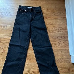 Levis ribcage wideleg black jeans